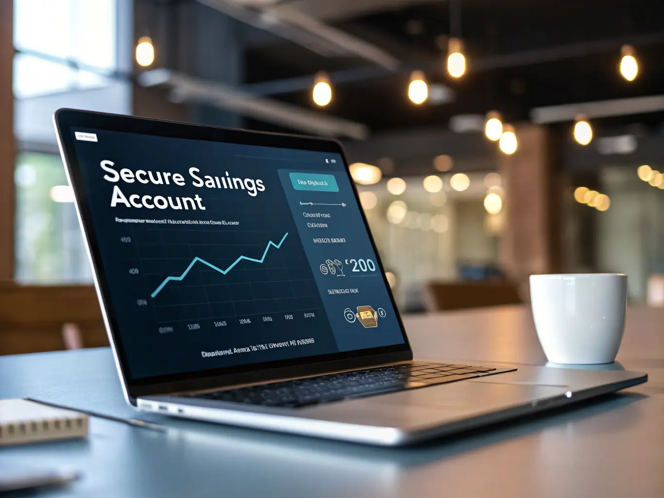 A secure online banking portal interface with various financial management tools and data visualizations, emphasizing the security and advanced technology behind Grasshopper Bank's services.